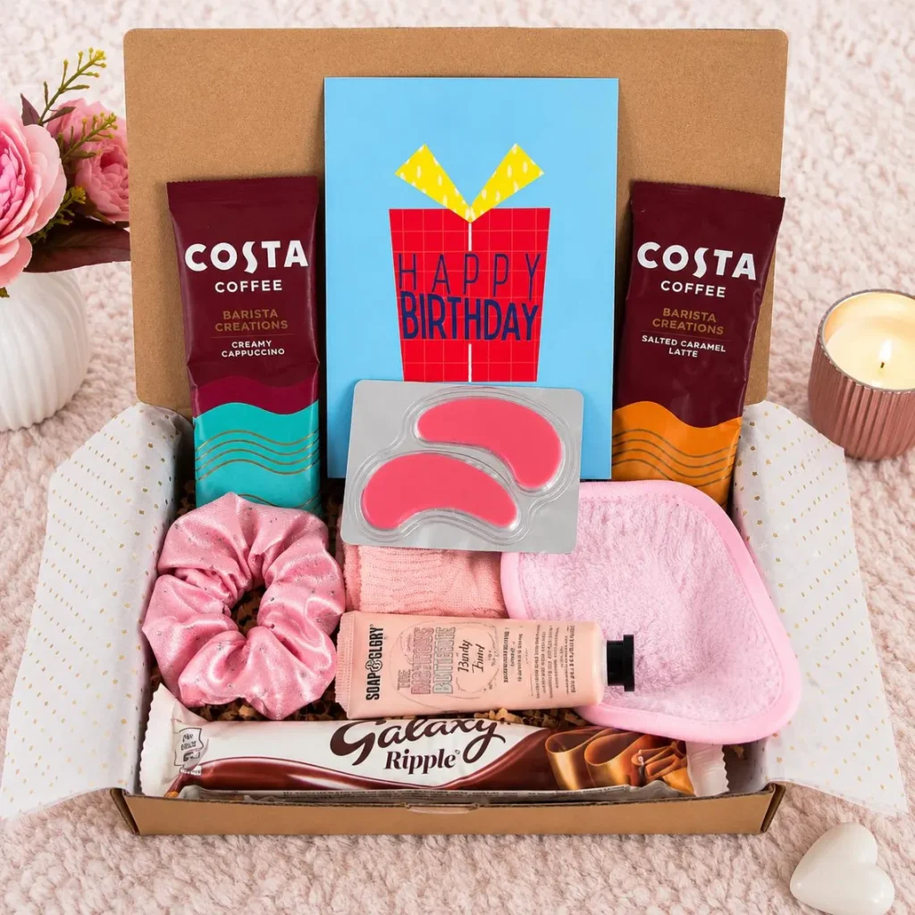 Pamper letterbox gift for her with self-care treats and personalised gift card